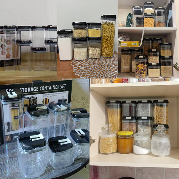 Набір органайзерів для сипучих продуктів, контейнери з кришкою, 7 предметів 32 фото